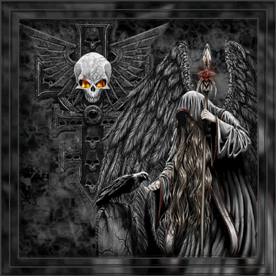 Gif animé gothique ange noir